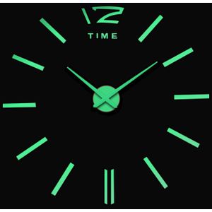 3D Lichtgevende Wandklok Grote Creatieve Diy Klok Acryl Muursticker Woonkamer Quartz Naald Horloge Home Decor Reloj De pared
