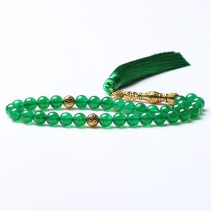 Verkoop Groene Draad Kwastje 8Mm Steen 33 Tasbih Islamitische Moslim Gebed Kralen