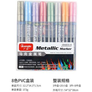 4/8/15/20 Pcs Acryl Metalen Kleuren Marker Set Voor Diy Zwarte Kaart Album Hand Boek schilderen Student Art Pen