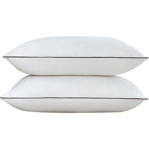 2Pcs Kussen Core Hotel Enkele Kussen Dubbele Geweven Katoen Satijn Kussensloop Vierkante Rechthoek Kussen Witte Zachte Thuis Kussens