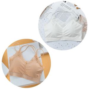 2Pcs Lce Zijde Traceless Mooie Terug Jarretel Beha Sexy Kant Student Meisje Verpakt Beha Ondergoed Vrouwelijke