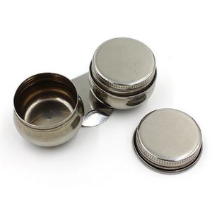 1 Pc Acryl Liquid Powder Dappenglaasje Deksel Bowl Cup Hold Dubbele Lippen Rvs Metal Acryl Nail Cup Nail art Gereedschap