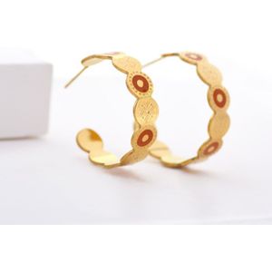 Wild & Gratis Bohemian Gold Open Oorringen Voor Vrouwen Delicate Geometrische Vorm Grote Cirkel Hoops Earring Rvs Sieraden