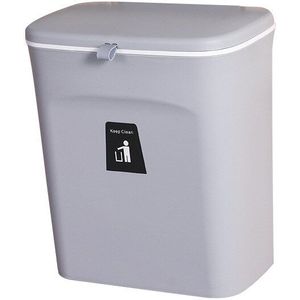 9L Opknoping Prullenbak Voor Keukenkast Deur Met Deksel Kleine Onder Gootsteen Vuilnisbak Wandmontage Teller Afval Compost bins