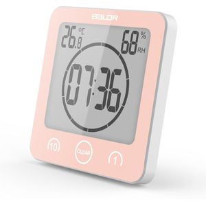 Lcd Digitale Wandklok Voor Badkamer Temperatuur Vochtigheid Countdown Timer Horloges Wassen Douche Opknoping Wekkers Waterdicht