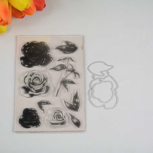 Lagen bloem Transparant Clear Stempel en coördinerende sterven voor DIY scrapbooking/fotoalbum Kaart maken briefpapier stempel supply
