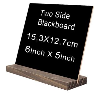 4Pc Houten Blackboard Bericht Prijs Display Hout Zwart Board Diy Stand Bord Opmerking Bord Briefpapier Schrijfbord