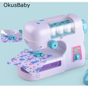 Kinderen Diy Met Led Pretend Play Elektrische Naaimachine Speelgoed Emulational Educatief Huishoudelijke Baby Meisjes Play Set