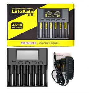Liitokala Lii-S6 18650 Lithium Batterij Oplader 6-Slot Auto-Polariteit Detecteren Voor 3.7V 26650 21700 32650 1.2V Aa Aaa Batterijen