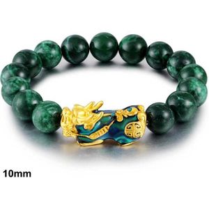 Groene Jade Armband Steen Gouden Bixie Charme Kleur Veranderende Voor Mannen XRQ88