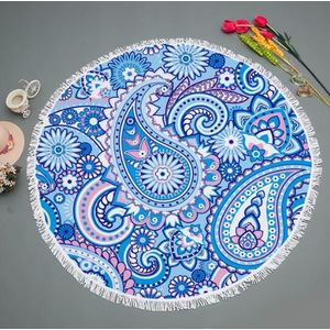 Paisley Strand Deken Boho Bohemian Ronde Mandala Zand Proof Grote Microfiber Strand Deken Handdoek Indiase Toalha De Praia Redonda