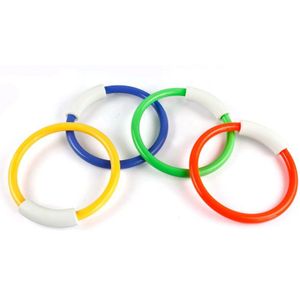 4Pcs Duik Ringen Gooien Speelgoed Zwembad Duiken Game Zomer Kinderen Onderwater Duiken Ring Water Sport