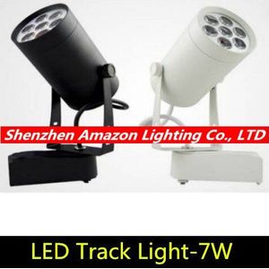 1 stks 7 W led track licht AC110V 220 V aluminium wit en zwart shell rail plafond verlichting spotlight
