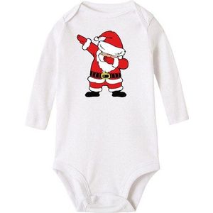 Deppen Santa Grafische Print Grappige Pasgeboren Baby Bodysuit Lange Mouwen Baby Boy Girl Onesie Rompertjes Body Baby Kerst Kleding