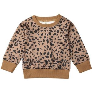 Canis Kid Baby Meisje Lange Mouw Luipaard Print Trui Tops Casual Baby Meisjes Sweatshirt