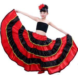 Meisjes Spaanse Dans Kostuums Kinderen Spaanse Flamenco Rok Buikdans Rok Buikdans Kleding 540