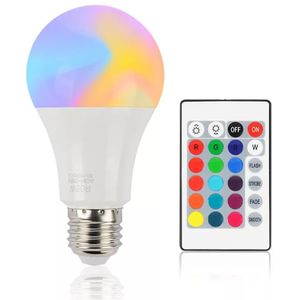 110V 220V E27 16-color RGB LED lamp 10W RGB kleur veranderende variabele infrarood kleurrijke RGBW LED met infrarood afstandsbediening