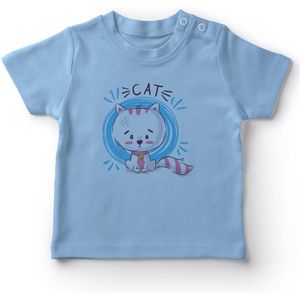 Angemiel Baby Mutsuz Kat Baby Boy T-shirt Blauw