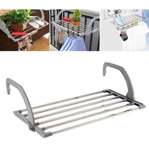 Rvs Balkon Drogen Schoenenrek Multifunctionele Vouwen Droogrek Wasdroger Draagbare Indoor Opbergrek