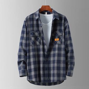 Japanse Stijl Lange Mouwen Losse Tops Heren Herfst Grotere Maat Shirts Comfortabele Puur Katoen Heren Plus Size Kleding M-XXL