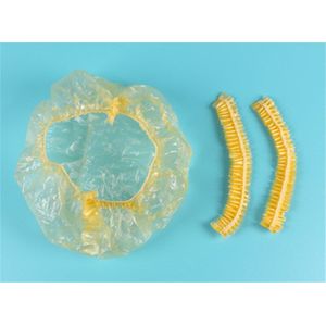 10 Stuks Wegwerp Douche Caps Hoed Badmutsen Elastische Waterdichte Douche Cap Resuable Lace Elastische Band Bad Haar Caps Hoeden