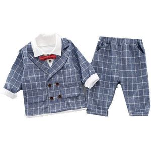 Jongens Plaid Engeland Pak Set Formele Kinderen Lange Mouw Blazer Broek T-shirts 3 Stuks Kleding Sets Kids Wedding Party Kostuum