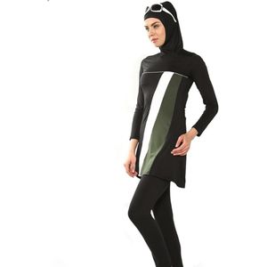 Moslim Badmode Modest Volledige Cover Badpak Plus Size Vrouwelijke Badpak Burkinis voor Moslim Meisjes Draad Pad Gratis S-4XL
