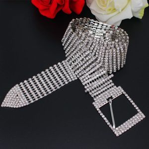 Mode Handgemaakte Strass Riem Heldere Bruid Breed Diamant Taille Lange Ketting Riem Strass Parel Riemen Luxe Vrouwen Rhinesto