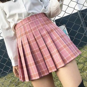 School Uniform Rok Mode Plaid Korte Rok Geplooide Katoenen Rok Vrouwen Casual Jk Preppy Stijl Mini Rok