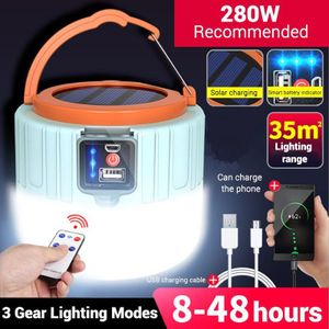 Solar Camping Tent Licht Led Spotlight Draagbare Super Heldere Nood Avondmarkt Licht Outdoor Verlichting Met Afstandsbediening