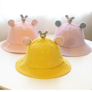 Japan Serie Wastafel Cap Mooie Kinderen Geel Hoed Tauge Visser Cap Ouder-kind Cap Diy Bekken Cap corduroy Baby Cap