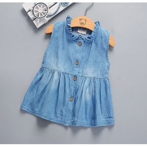 Peuter Baby Kinderen Meisjes Baby Mouwloze Prinses Jurk Denim Tutu Jurken Korte Casual Top