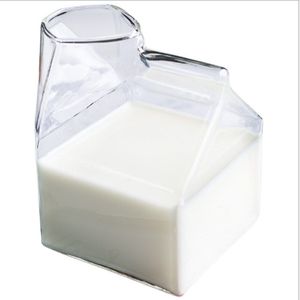 Fabriek Directe Verkoop Glas Melk Mok Vierkante Melk Glas Melk Doos Glas Mok Melk Box Cup Vierkante Half Pint Glas cup Mok