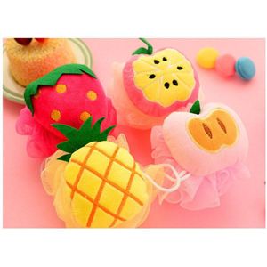 1Pc Fruit Vorm Bad Bal Scrubber Douche Spa Spons Body Reiniging Scrub Bad Lagere Body Reiniging Scrub Willekeurige Kleuren