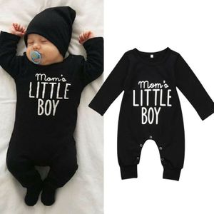 0-24M Pasgeboren Baby Rompertjes Baby Baby Jongen Meisje One-Stukken Romper Zwart Brief Jumpsuit Lange Mouw herfst Outfits