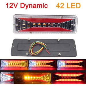 2 Stuks 12V Dynamische 42 Led Car Truck Achterlicht Richtingaanwijzer Achterrem Echts Reverse Signaal Lamp Voor trailer Vrachtwagen Bus Kampeerders