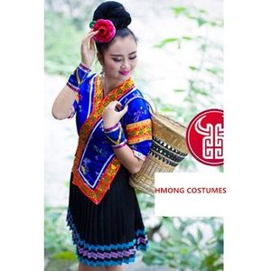 vrouw Borduren Tujia/Miao/Dong dans slijtage vrouwelijke ethinc Hmong zilveren kostuums stage prestaties chinese volksdans jurk