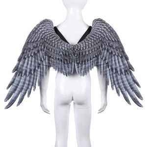 Pu Foam Soft Engelenvleugels Kinderen Jongens en Meisjes Cosplay Kostuum Zwart Wit Asas De Anjo Helaas De Angel vleugels
