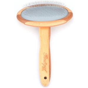 Natuurlijke Bamboe Eco Huisdier Ovale Hout Grooming Oliejas Borstel voor Korte en Lange Haar Honden en Katten, grote Medium & Kleine Huisdier Borstel