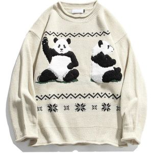 Dark Icoon Mooie Panda Trui Mannen Vrouwen Ronde Hals Preppy Stijl Mannen Truien Herfst Paar Kleding