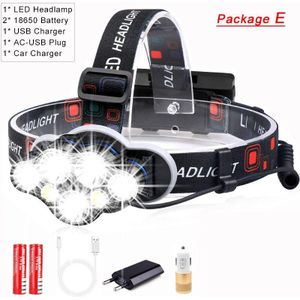 40000LM Krachtige Led Koplamp Usb Oplaadbare Head Lamp 7 Led Koplamp 8 Modes Head Zaklamp Waterdichte Hoofdlamp