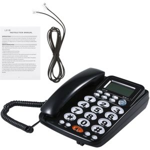 Desktop Bedrade Vaste Telefoon Met Grote Knoppen Handsfree Bellen Verstelbare Scherm Helderheid Zwart (Us Telefoonlijn)