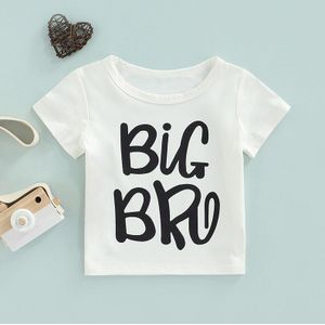Kinderen Baby Jongens Zomer T-shirt Toevallige Katoen Korte Mouwen Brief Print Tops Baby Ademend Basic Top Peuter Kleding