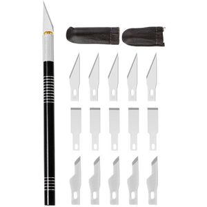 Imzay Carving Metalen Scalpel Mes Gereedschap Kit Met Vinger Protector 3 Soorten Messen Antislip Mes Veiligheid Cutter Papier mes