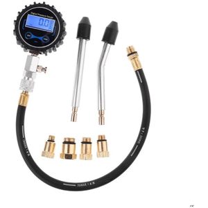 Compressie Tester Manometer Tester Kit Motor Auto Benzine Gas Motor Cilinder Motorfiets Manometer Met Adapter