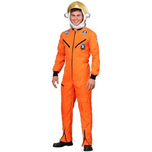 Mode Oranje Astronaut Jumpsuit Volwassen Kostuum Halloween Kostuum Voor Mannen Volledige Set