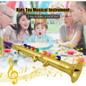 Musical Wind Instrumenten Klarinet Voor Kinderen Peuters Abs Metallic Gold Klarinet Met 8 Gekleurde Toetsen