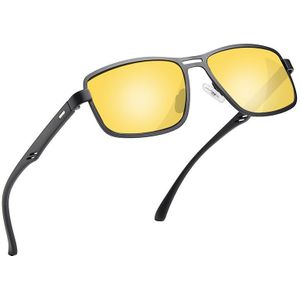 AOFLY Gepolariseerde zonnebril heren Vierkante bril Metalen Frame Mannelijke Zonnebril Rijden Vissen Eyewear