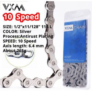 VXM Roestwerende Plating 1 6 7 8 9 10 11 Speed Fiets hollow ketting Zilveren bike chain bike basic EL kettingen 114L 116L fietsketting