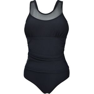 Sexy Zwarte Mesh monokini Trikini Een Stuk Monokini Plus Size Badmode Sport Een Stuk Badpak Vrouwen Badpak Zwemmen pak 4XL